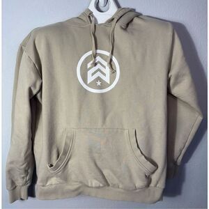 Analog Men's Tan Kangaroo Pocket Pullover Hoodie Size M Skater (Small Stain)